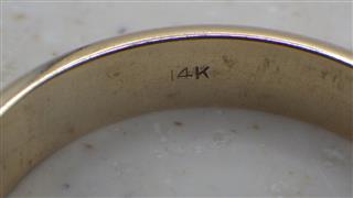 14K Yellow Gold Art Deco Geometric Band, Size: 10, 5.9g,